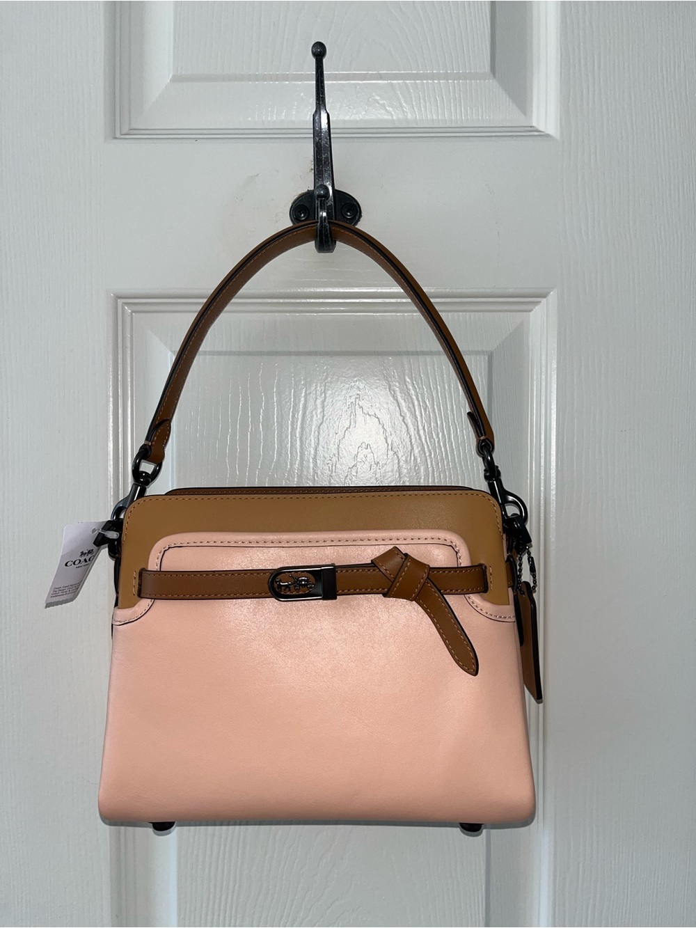 Coach Tate Carryall (Crossbody) in Colorblock (Blush and Tan)